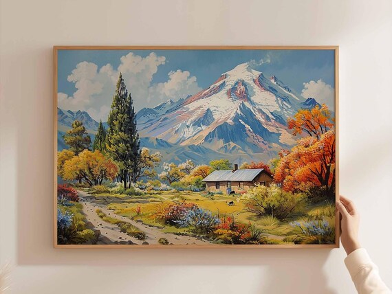 Chile Poster South America Travel Print Chilean Wall Art Andes Mountains Landscape