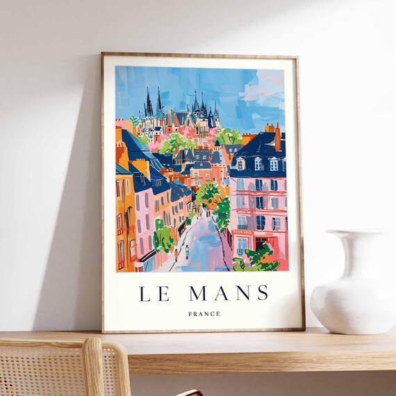Le Mans France Poster Colorful Cityscape Art Print