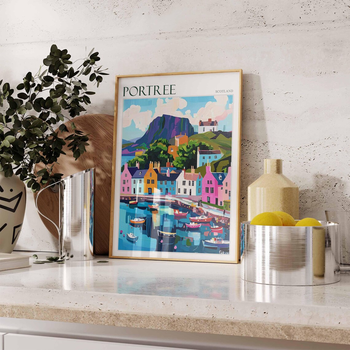 Portree Poster Scotland Poster Scottish Highlands Poster Isle Of Skye Poster Scottish Decor Portree Wall Decor Portree Travel Art - Image 3