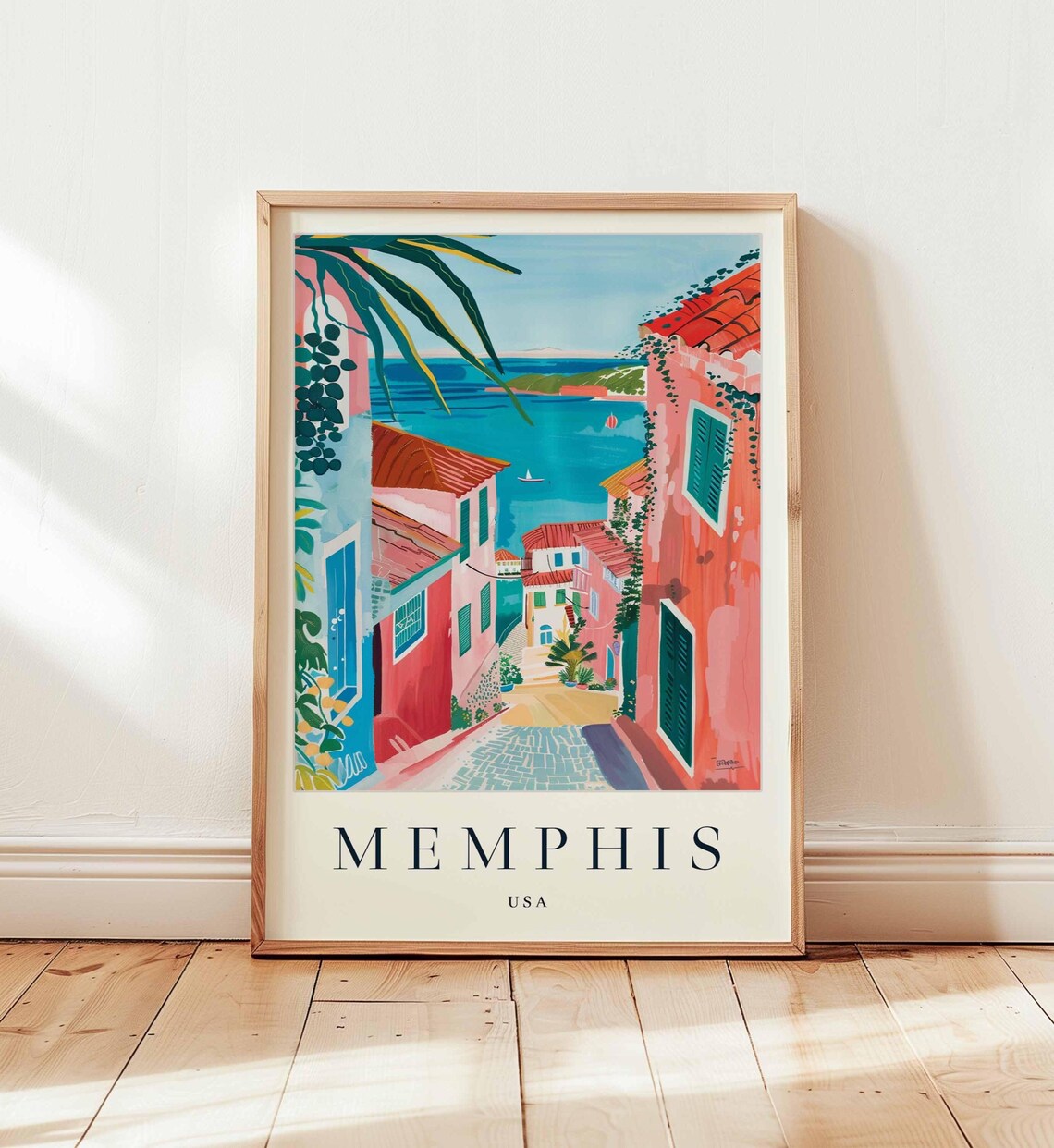 Memphis Tennessee Cobblestone Alley Leading To The Sea Poster