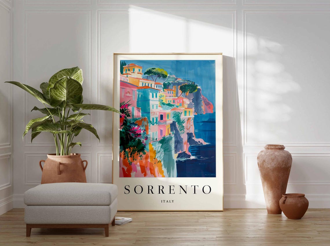 Split Croatia Tall Palm Tree Over the Bright Coastal Town Bay Poster - Image 4