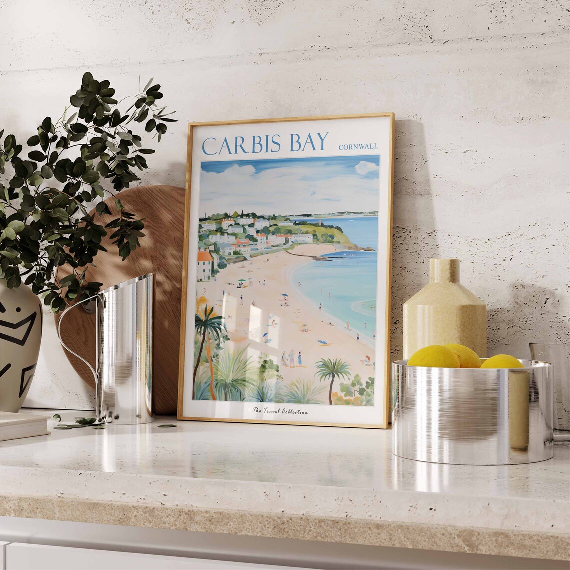 Carbis Bay Travel Poster, Cornwall Coastal Print - Image 3