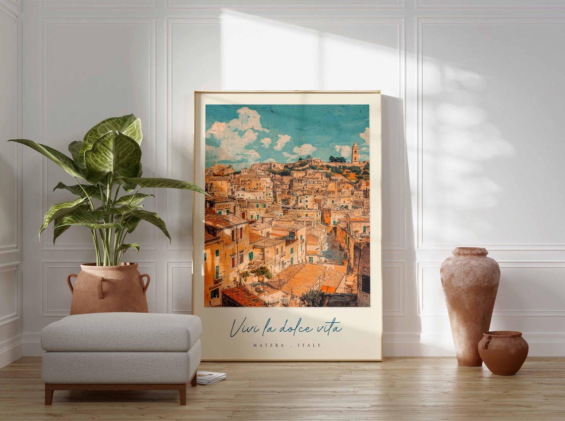 Matera Poster Italian Travel Print Matera Travel Art Matera Wall Art Italy Art Italy Travel Decor Italian Travel Gift - Image 3