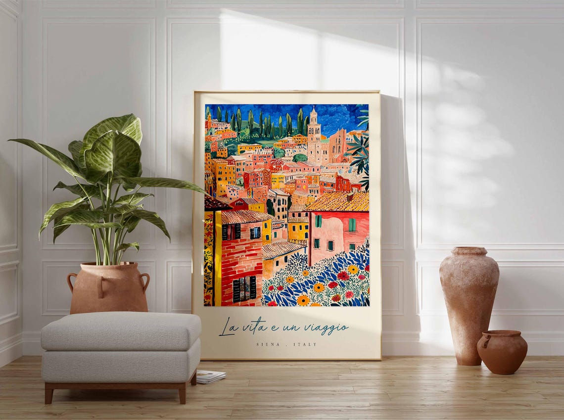 Siena Poster Italian Travel Print Siena Travel Art Siena Wall Art Italy Art Italy Travel Decor Italian Travel Gift - Image 3
