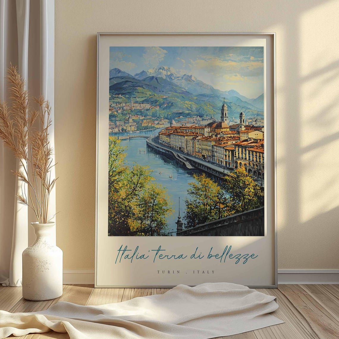 Turin Poster Italian Travel Print Turin Travel Art Turin Wall Art Italy Art Italy Travel Decor Italian Travel Gift - Image 2