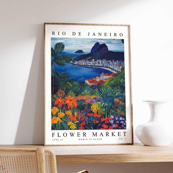 Rio De Janeiro Flower Market Poster Print Brazilian Floral Wall Art Decor Botanical Brazil