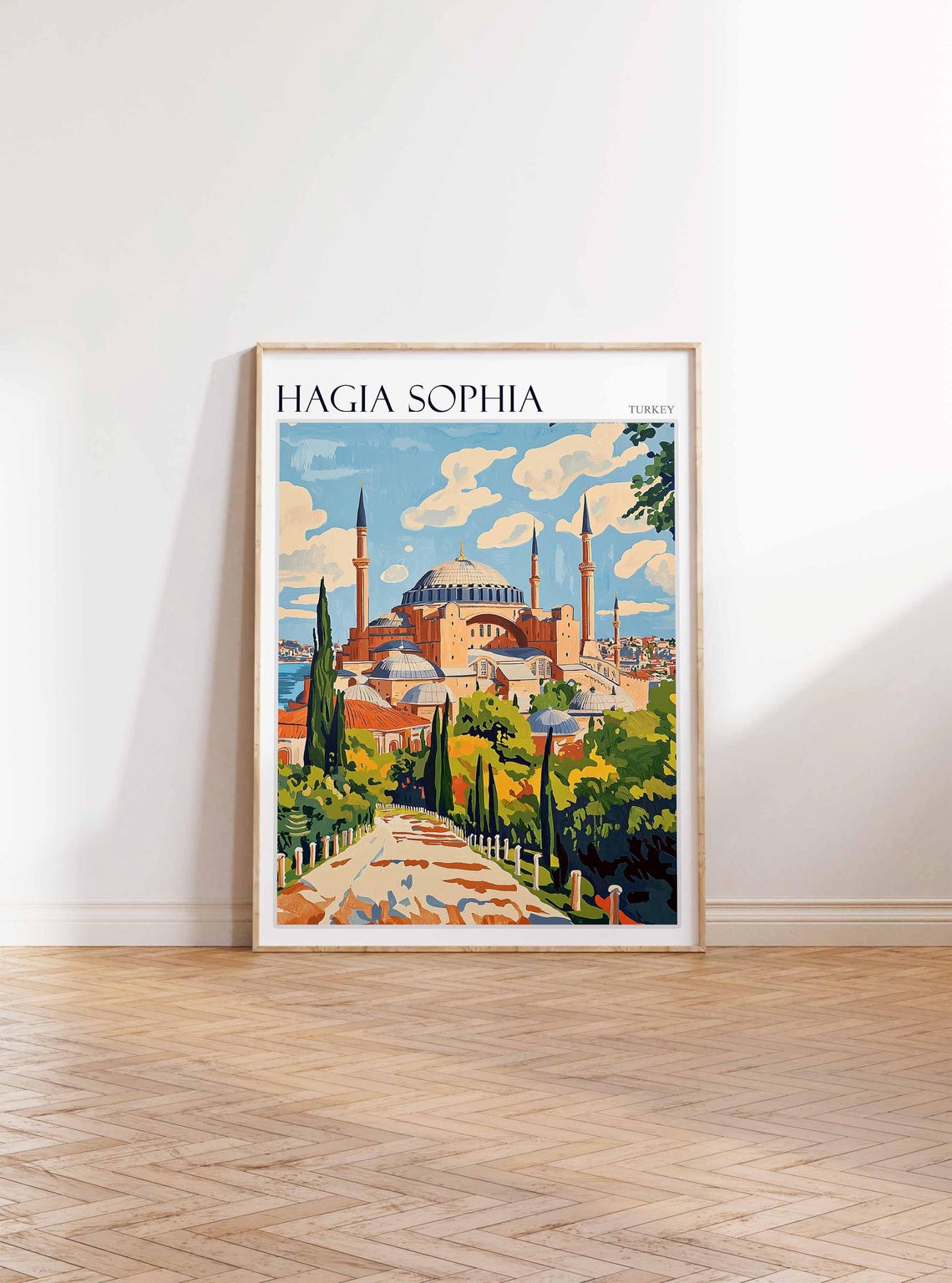 Hagia Sophia Cypress Path Graphic Landmark Turkey Travel Poster - Image 3