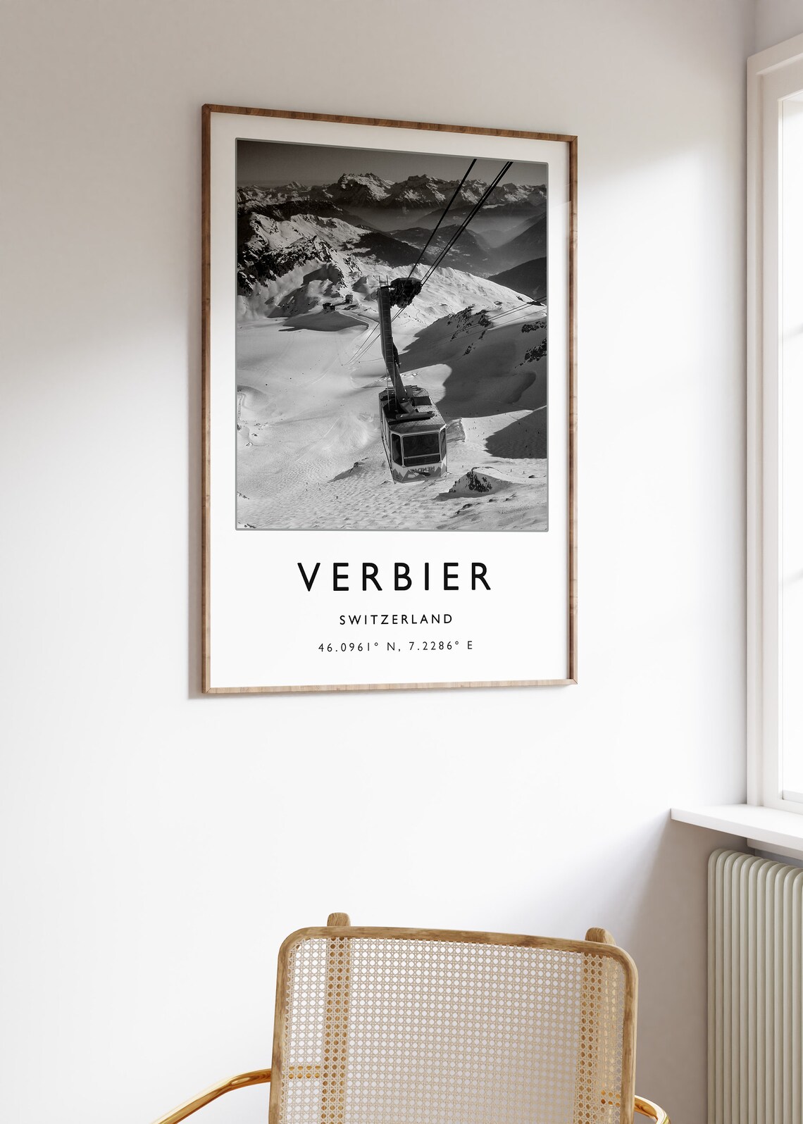 Skiing Travel Poster Verbier Switzerland Ski Print Switzerland Travel Print Skiing Art Skiing Print Winter Sport Art Ski Gift - Image 3