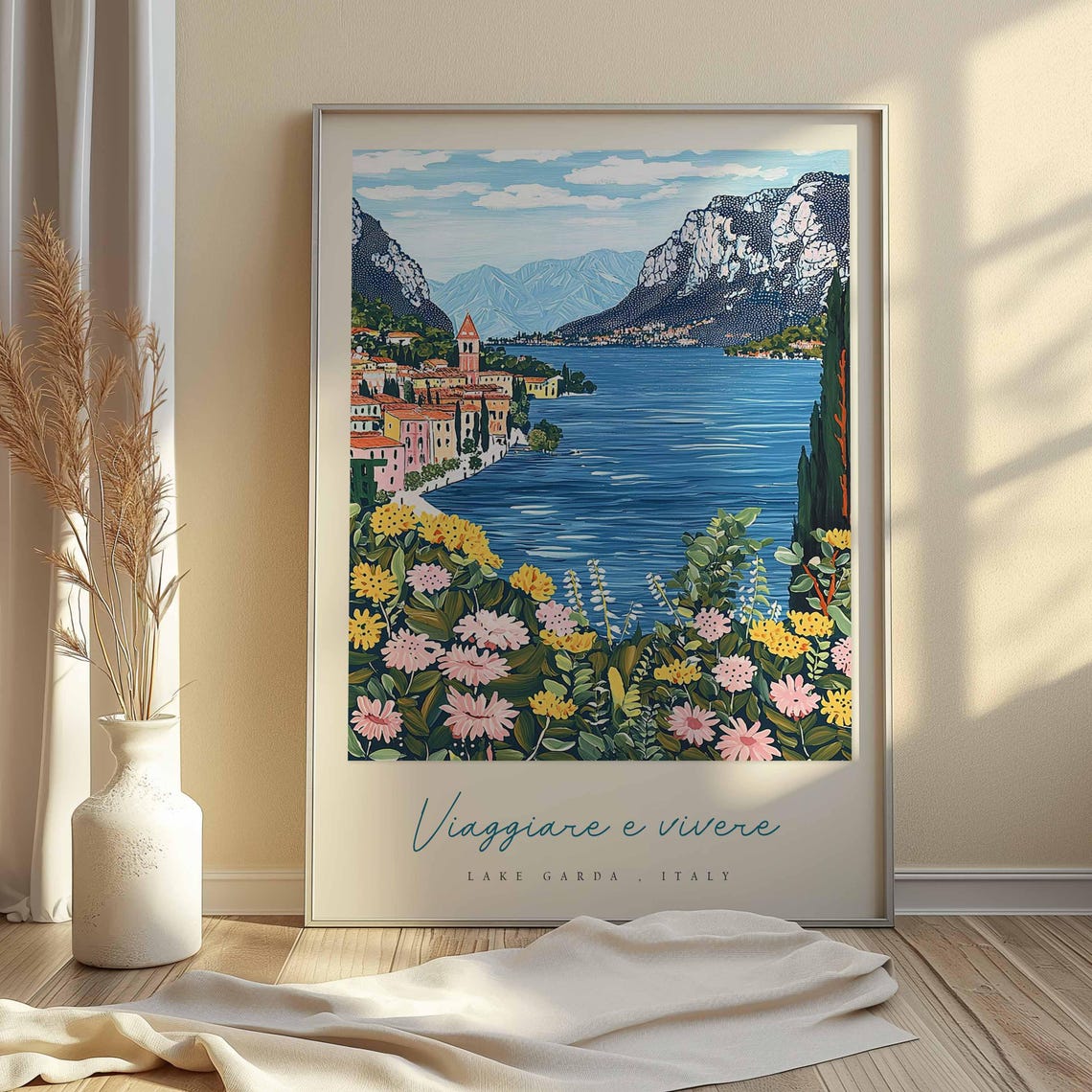 Lake Garda Poster Italian Travel Print Lake Garda Travel Art Lake Garda Wall Art Italy Art Italy Travel Decor Italian Travel Gift - Image 2