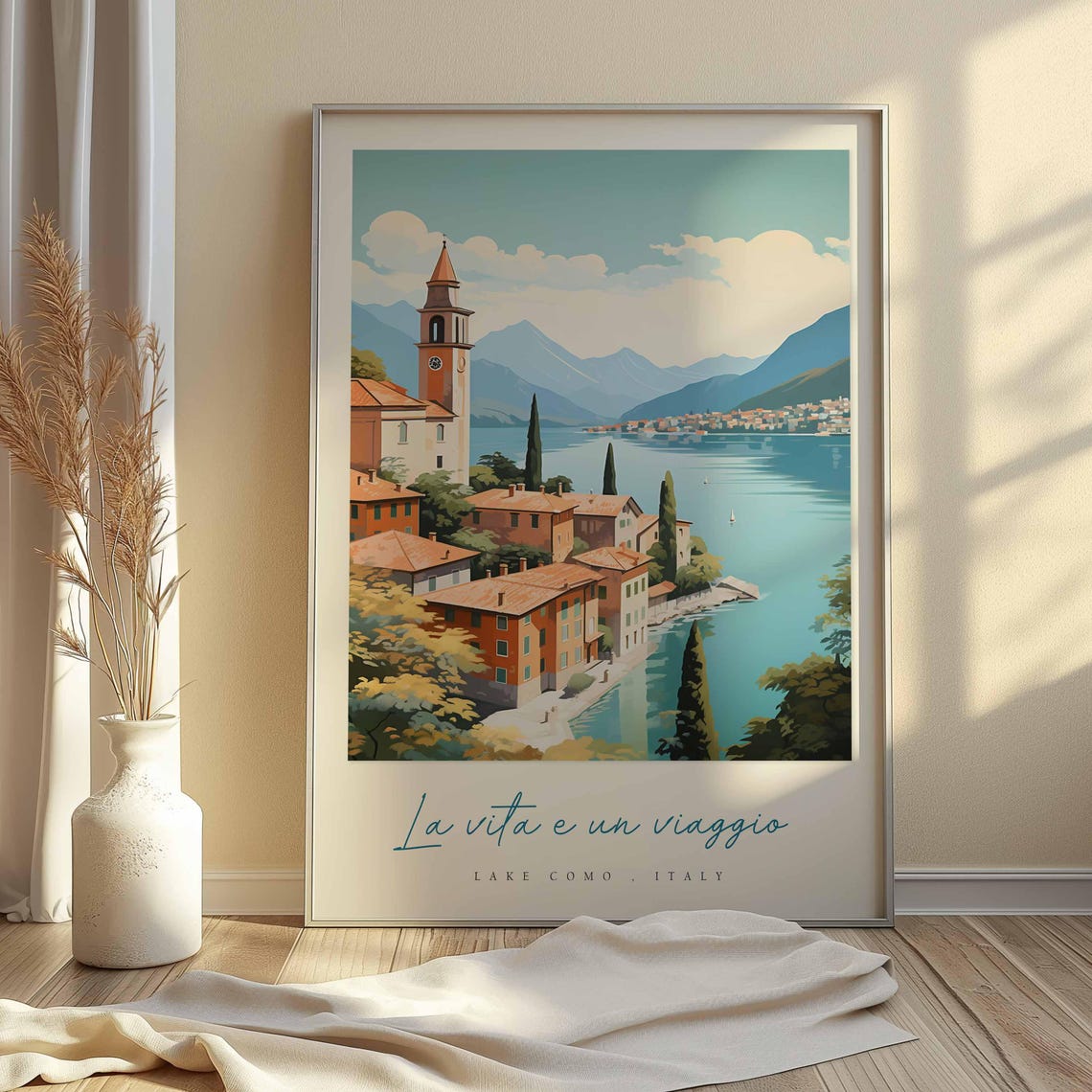 Lake Como Poster Italian Travel Print Lake Como Travel Art Lake Como Wall Art Italy Art Italy Travel Decor Italian Travel Gift - Image 2