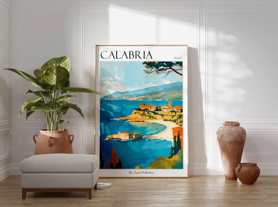 Calabria Poster Italian Travel Print Calabria Travel Art Calabria Wall Art Italian Travel Calabria Home Decor Calabria Travel Gift - Image 2