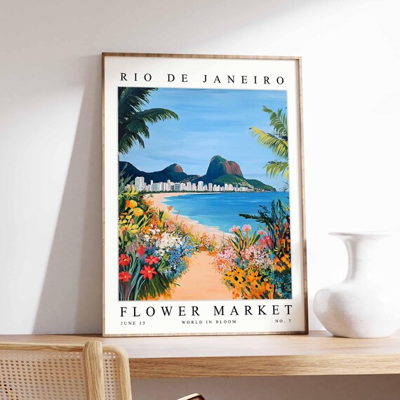 Rio De Janeiro Flower Market Poster Print Brazilian Floral Wall Art Decor Botanical Brazil
