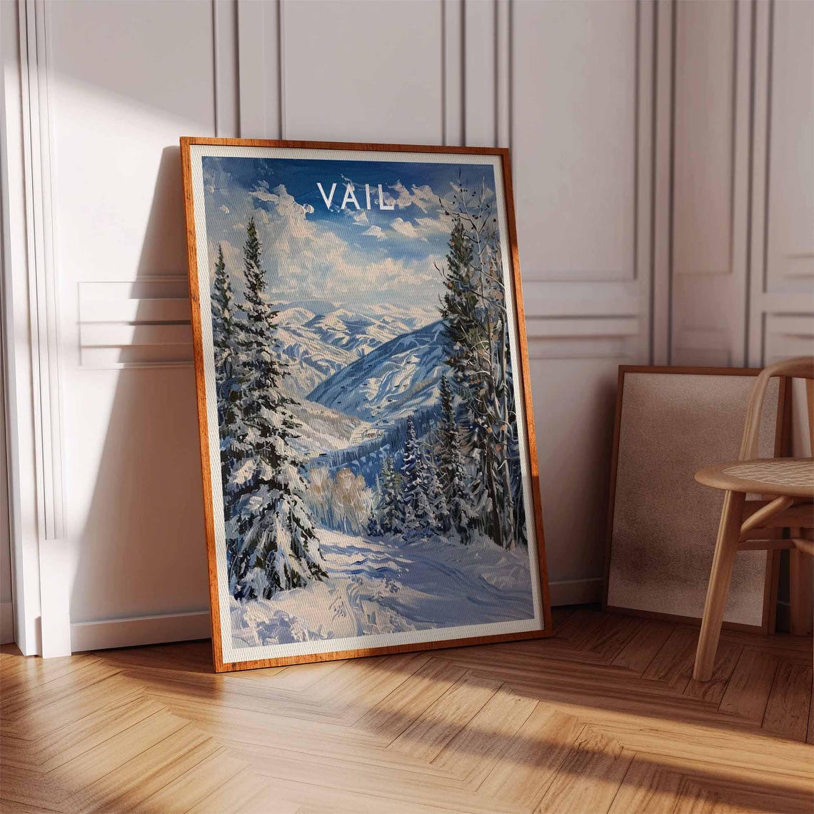 Vail Colorado Snowy Pines Mountain Vista Dramatic Clouds Poster - Image 3
