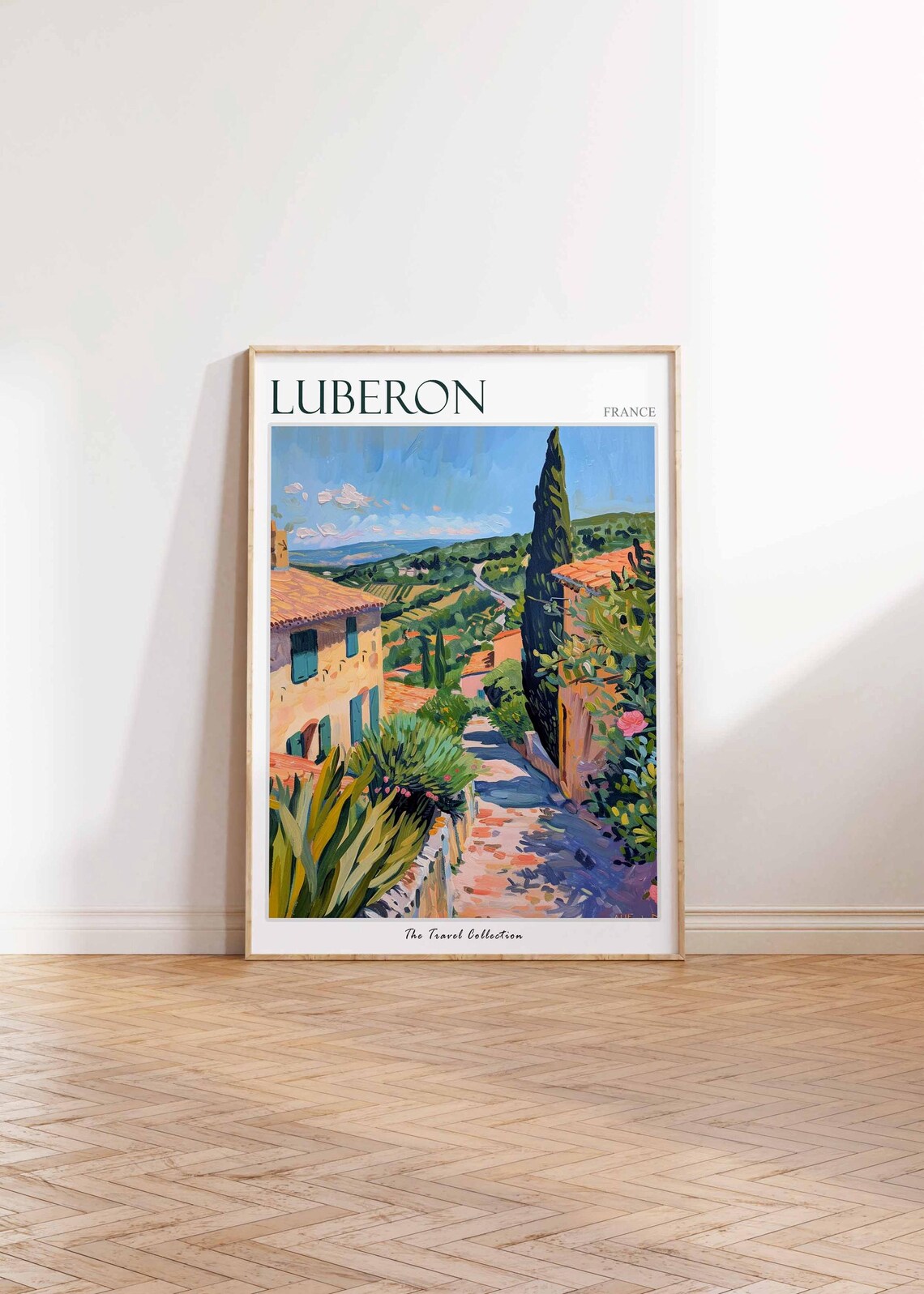 Luberon Village Lane Stone Houses Cypress Valley View Poster - Image 2