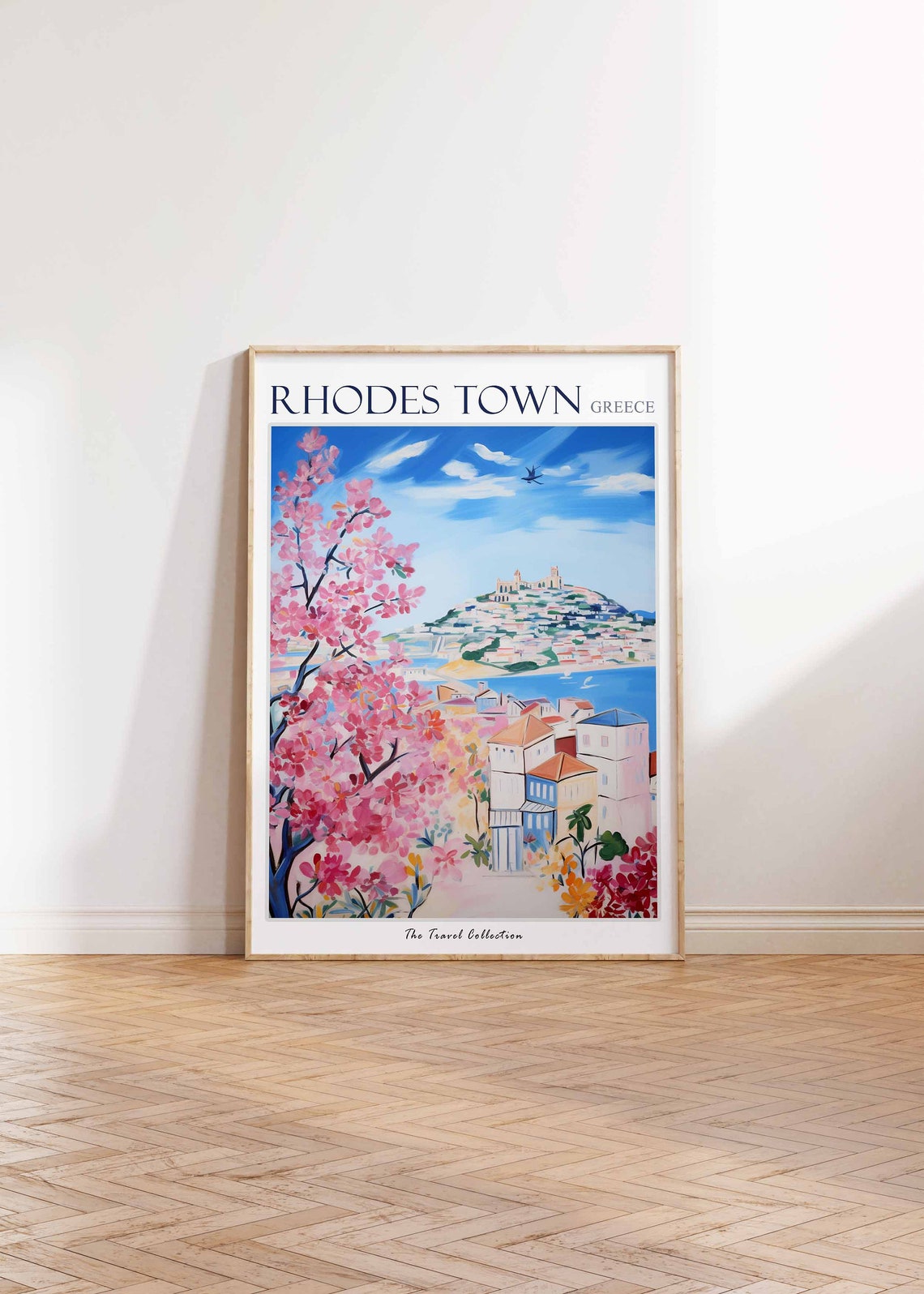 Rhodes Town Poster Rhodes Town Travel Print Greek Travel Poster Greek Gift European City Print Greek Art Rhodes Gift Greek Decor - Image 3