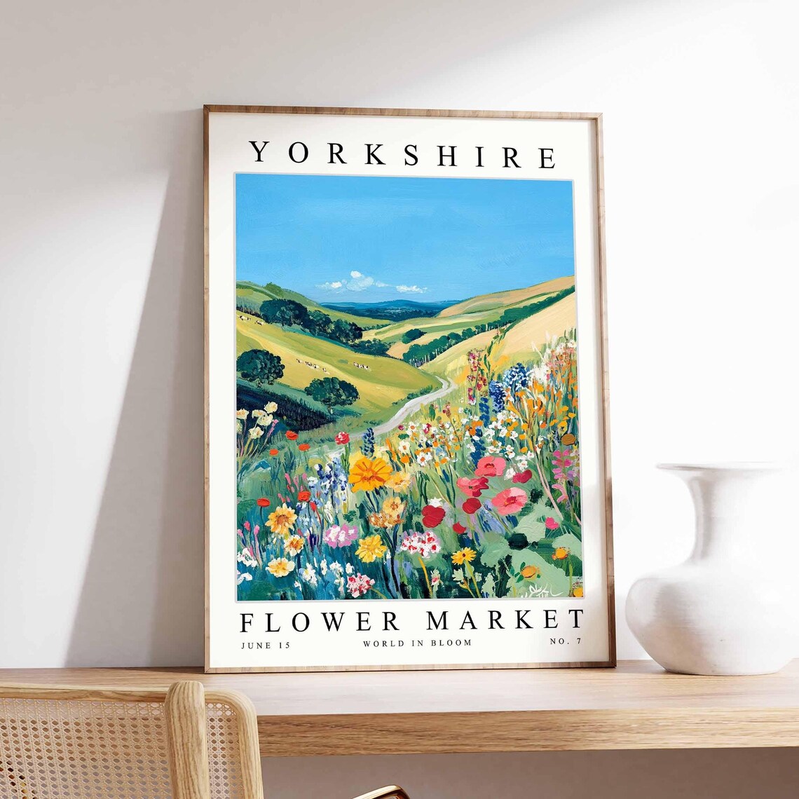Yorkshire Flower Market No. 7 Winding Lane Poppy Meadow Art Poster