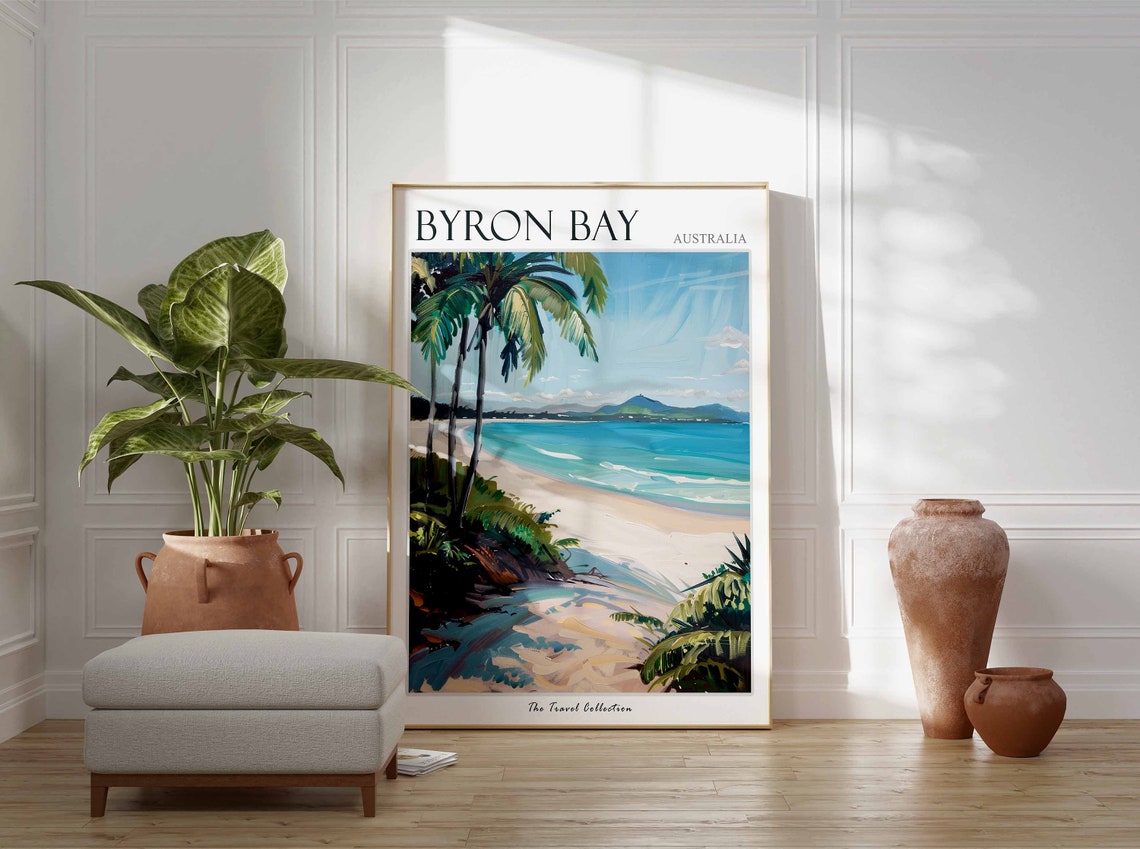 Byron Bay Poster Australia Travel Print Australian Decor Oceania Travel Poster Byron Bay Wall Art Sea Print Byron Bay Travel Poster - Image 3