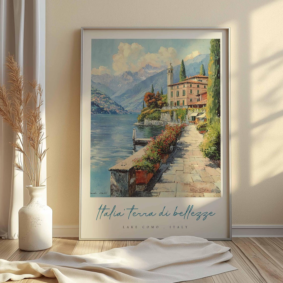 Lake Como Poster Italian Travel Print Lake Como Travel Art Lake Como Wall Art Italy Art Italy Travel Decor Italian Travel Gift - Image 2