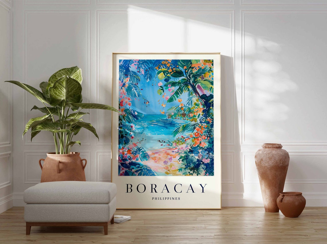 Boracay Poster Boracay Travel Print Philippines Wall Art Filipino Travel Print Tropical Decor Sea Print Boracay Travel Poster - Image 3