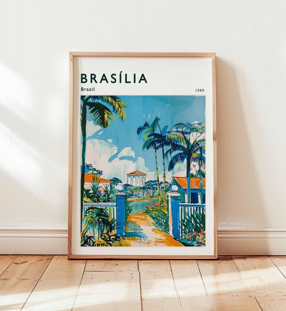 Brasilia Travel Poster Brazil Modernist Architecture Print