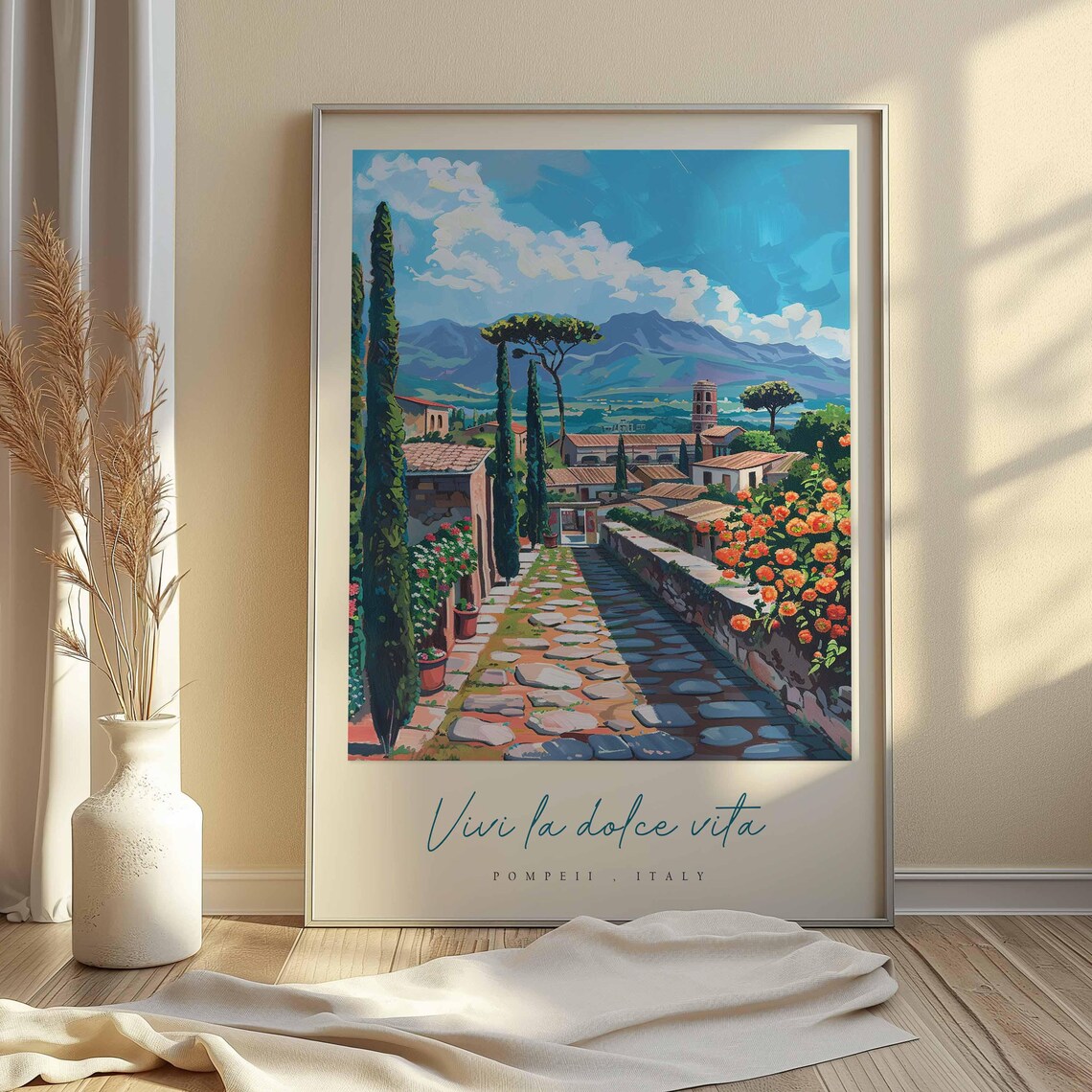 Pompeii Italy Ancient Roman Street Vivi La Dolce Vita Travel Poster - Image 2