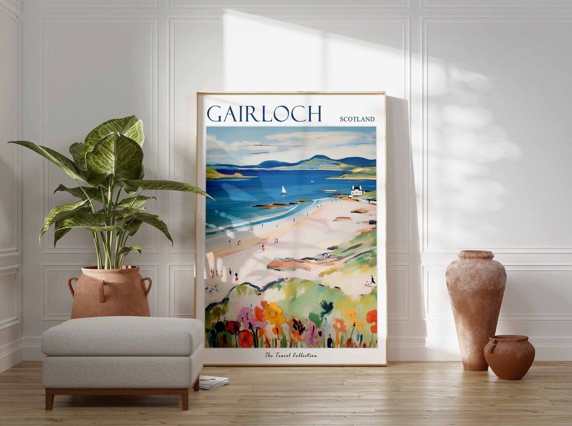 Gairloch Poster Gairloch Travel Print Scotland Travel Poster Scottish Decor Tropical Decor Sea Print Gairloch Gift - Image 2