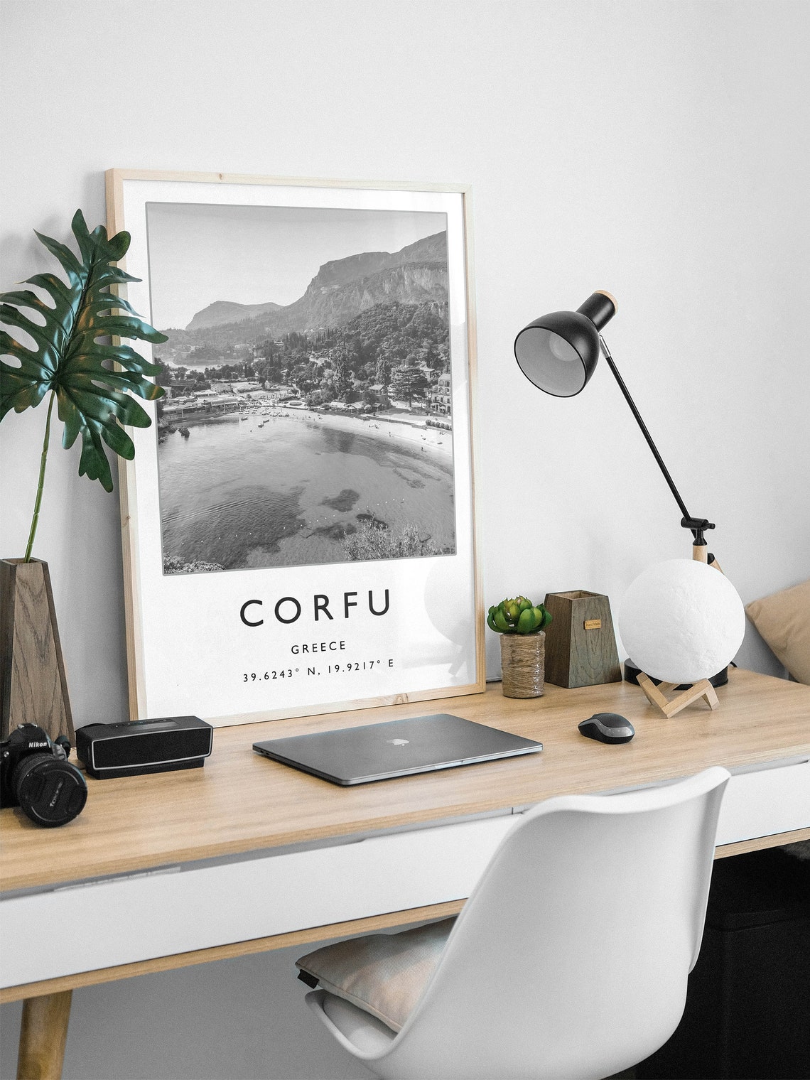 Corfu Travel Print Corfu Travel Poster Greece Travel Print Beach Travel Poster Sea Travel Art Black And White Travel Gift - Image 2