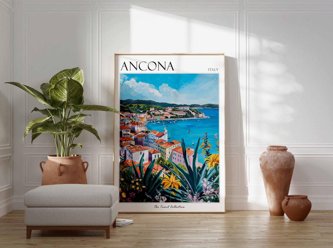 Ancona Poster Italian Travel Print Ancona Travel Art Ancona Wall Art Italian Travel Ancona Home Decor Ancona Travel Gift Italian Art - Image 2