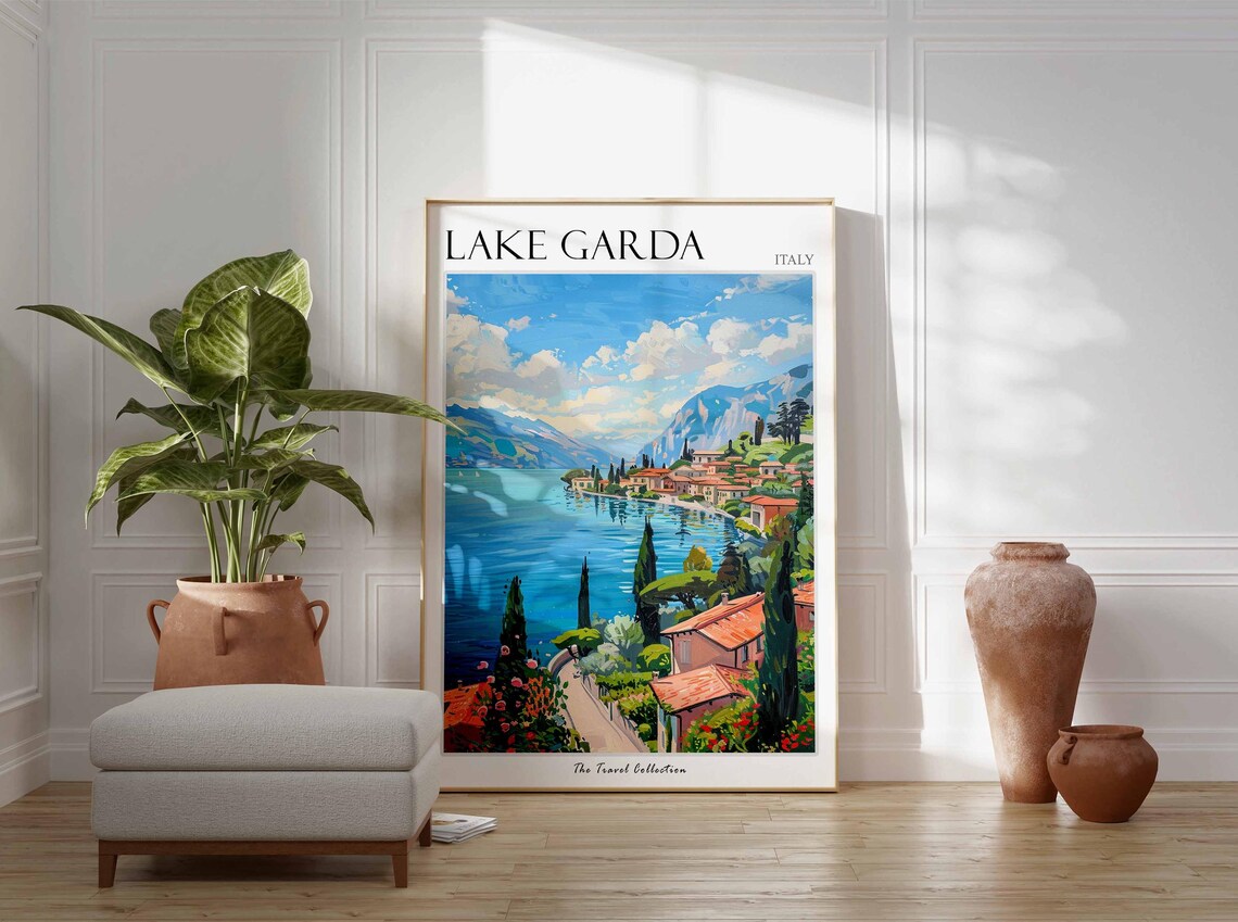 Lake Garda Travel Poster, Italian Landscape Print - Image 2