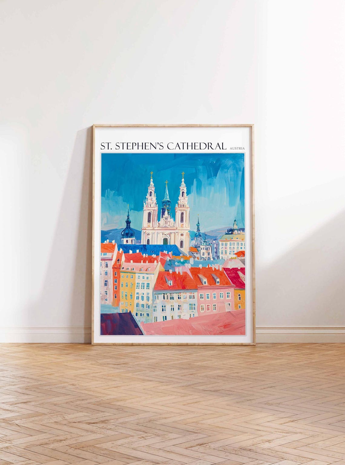 St. Stephen's Cathedral Twin Spires Austria Cityscape Travel Poster - Image 2