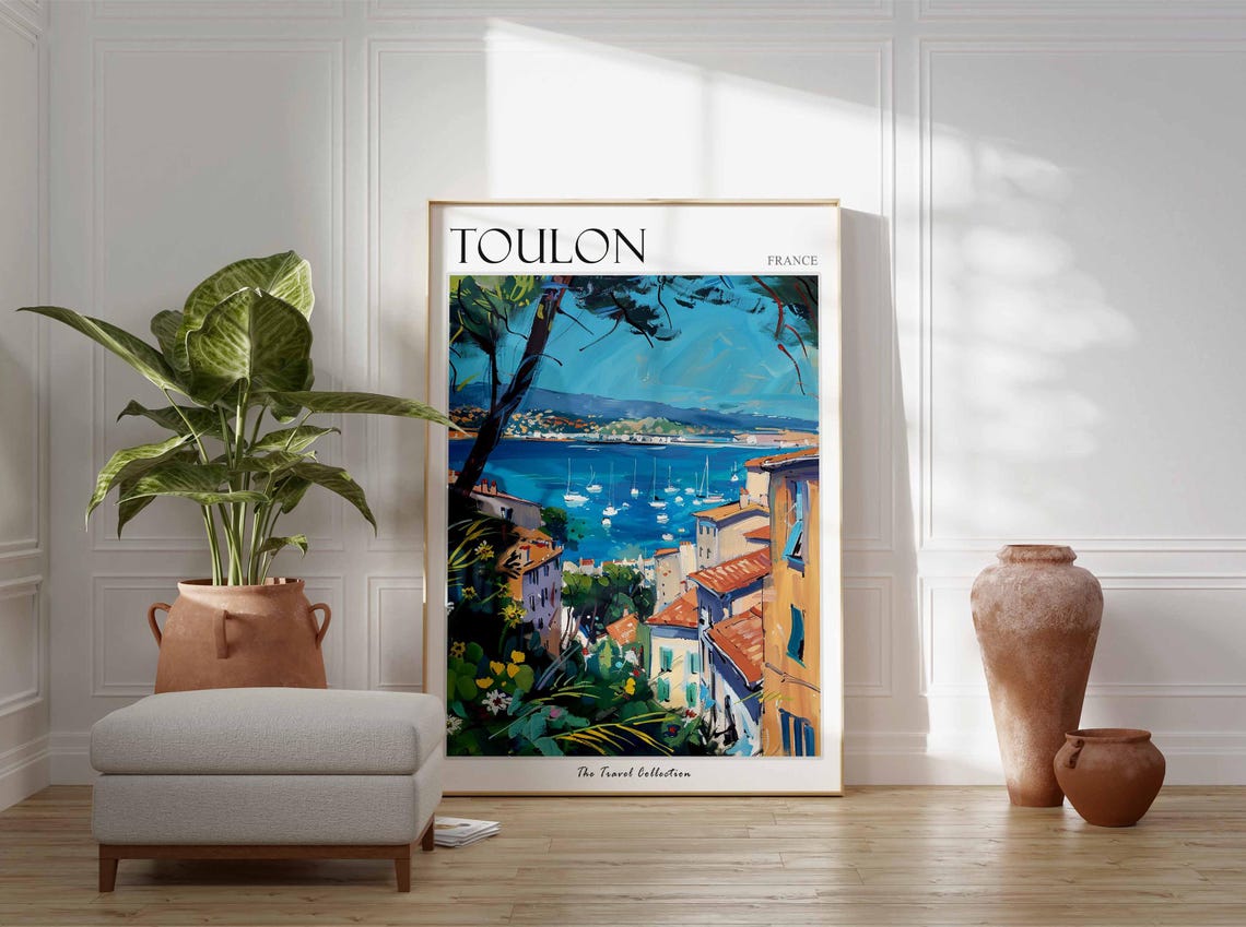 Toulon Poster France Travel Print French Decor Europe Travel Poster European Wall Art City Print Toulon Gift Toulon Travel Poster - Image 3
