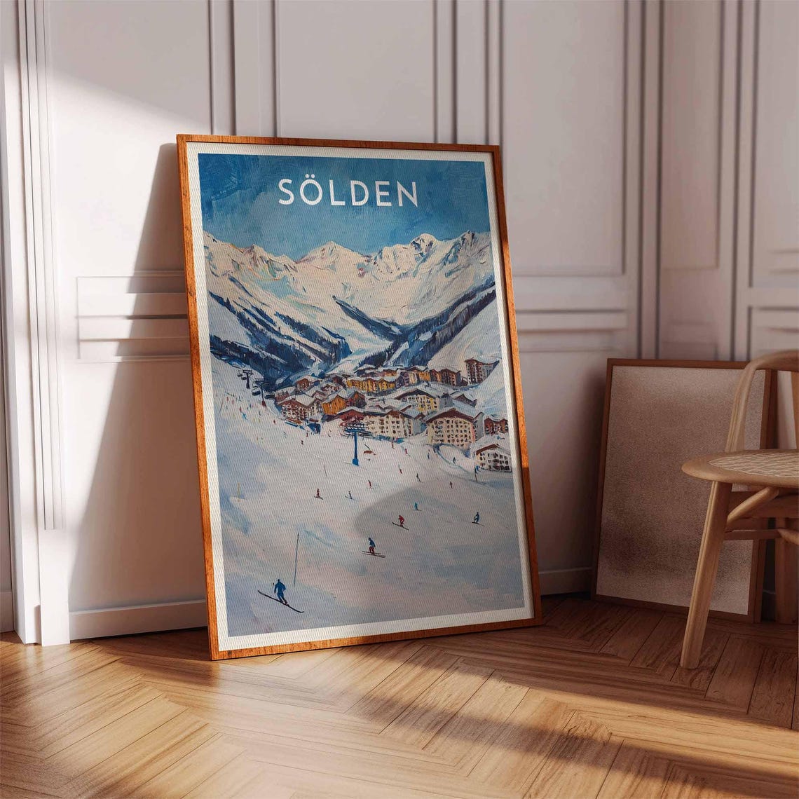 Sölden Ski Resort Village Beneath Blue Mountain Slopes Poster - Image 3