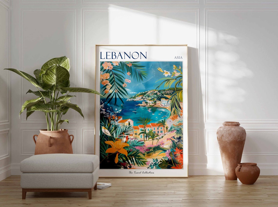 Lebanon Travel Poster Lebanon Travel Print Lebanese Decor Islamic Travel Poster Lebanese Art Lebanese Gift Lebanon Travel Art - Image 2