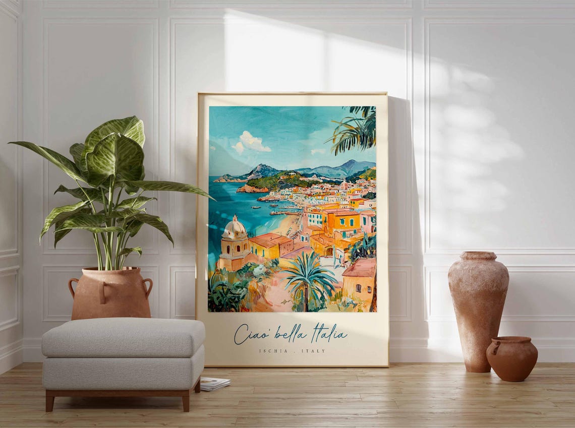 Ischia Poster Italian Travel Print Ischia Travel Art Ischia Wall Art Italy Art Italy Travel Decor Italian Travel Gift - Image 3