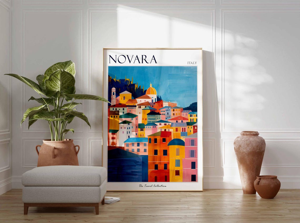 Novara Poster Italian Travel Print Novara Travel Art Novara Wall Art Italian Travel Novara Home Decor Novara Travel Gift Novara Gift - Image 2