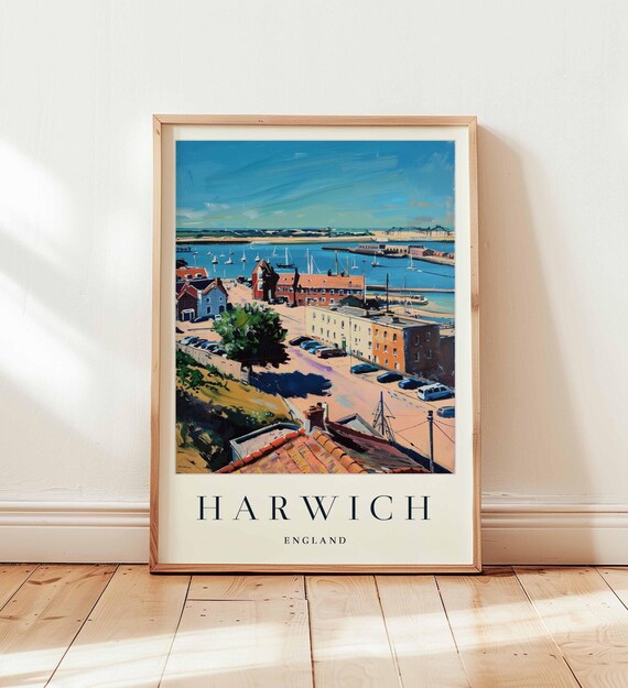 Harwich England Harbor Sailboats Quayside Coastal Town Art Poster