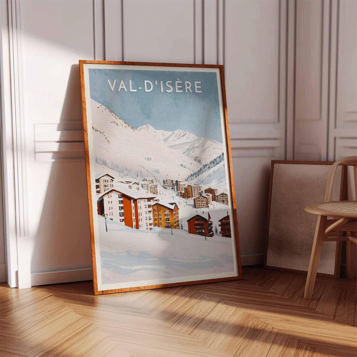 Val d'Isère France Snowy Alpine Village Ski Slope Scene Poster - Image 3
