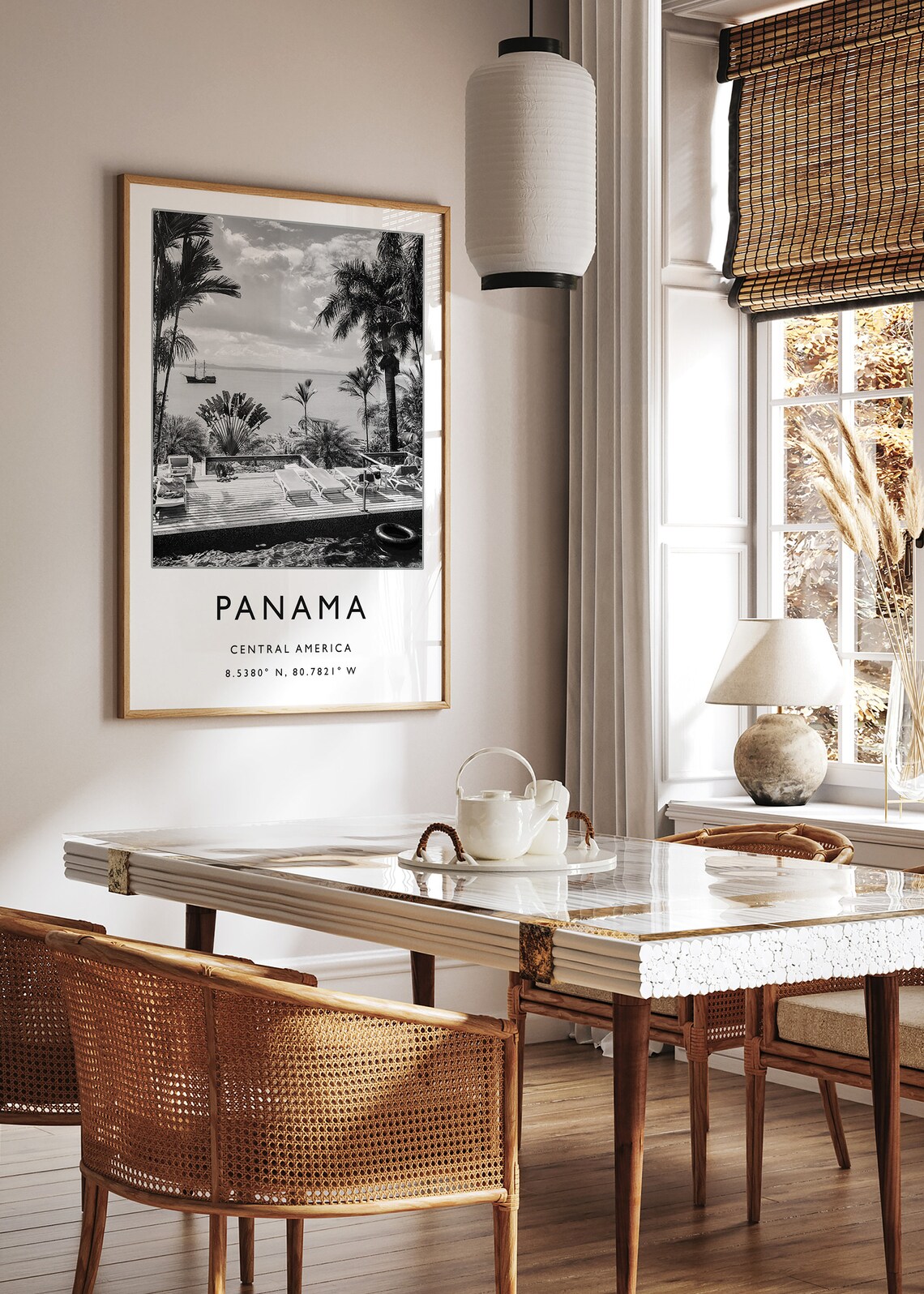 Panama Travel Print Panama Travel Poster Caribbean Gift Tropical Poster Panamanian Travel Art Black And White Travel Print - Image 3