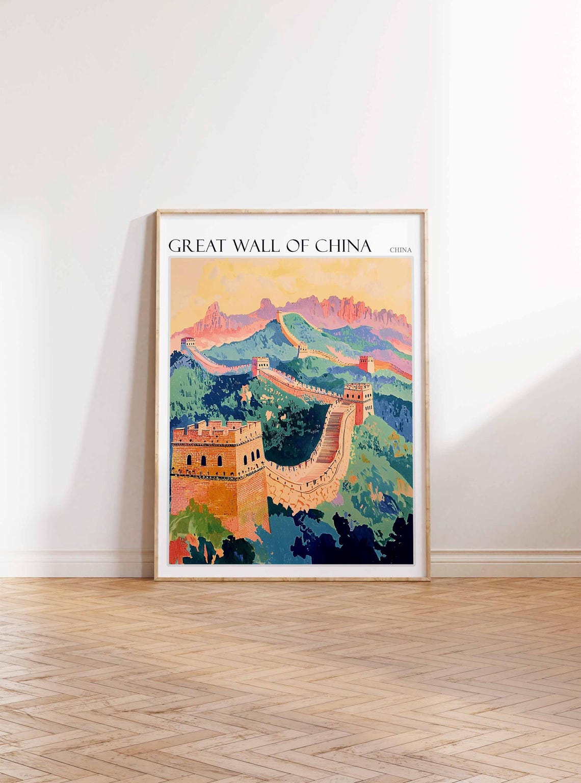 Great Wall Of China Poster Great Wall Of China Travel Print Chinese Decor Asia Travel Poster Asian Wall Art Botanical Decor China Gift - Image 3