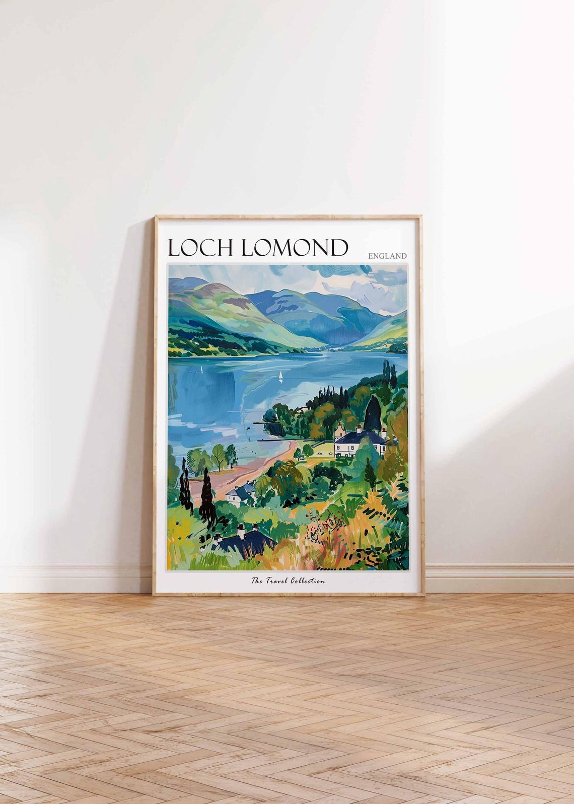 Loch Lomond England Sailboats Bay Green Cottage Hillside Poster - Image 2