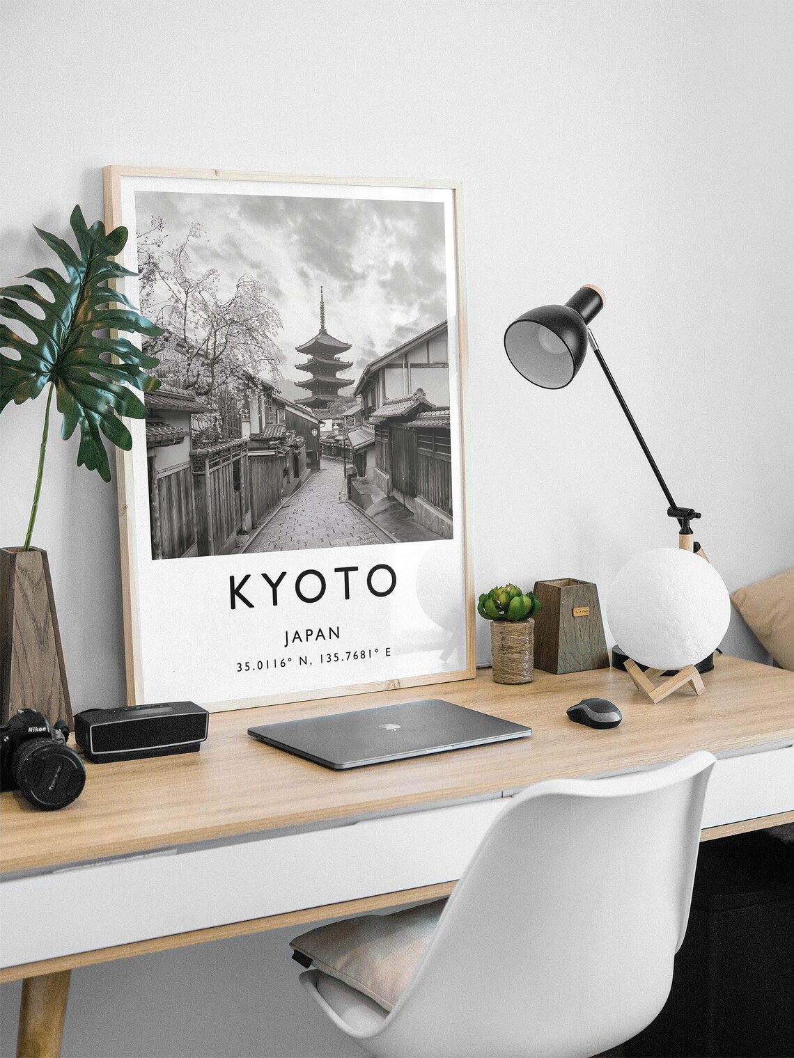 Kyoto Travel Poster, Black And White Travel Art - Image 2