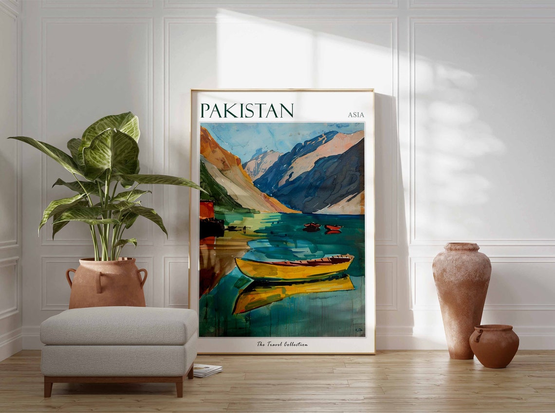 Pakistan Poster Pakistan Travel Print Pakistani Decor Botanical Wall Art Islamic Travel Poster Asian Art Pakistani Gift Pakistan Art - Image 2