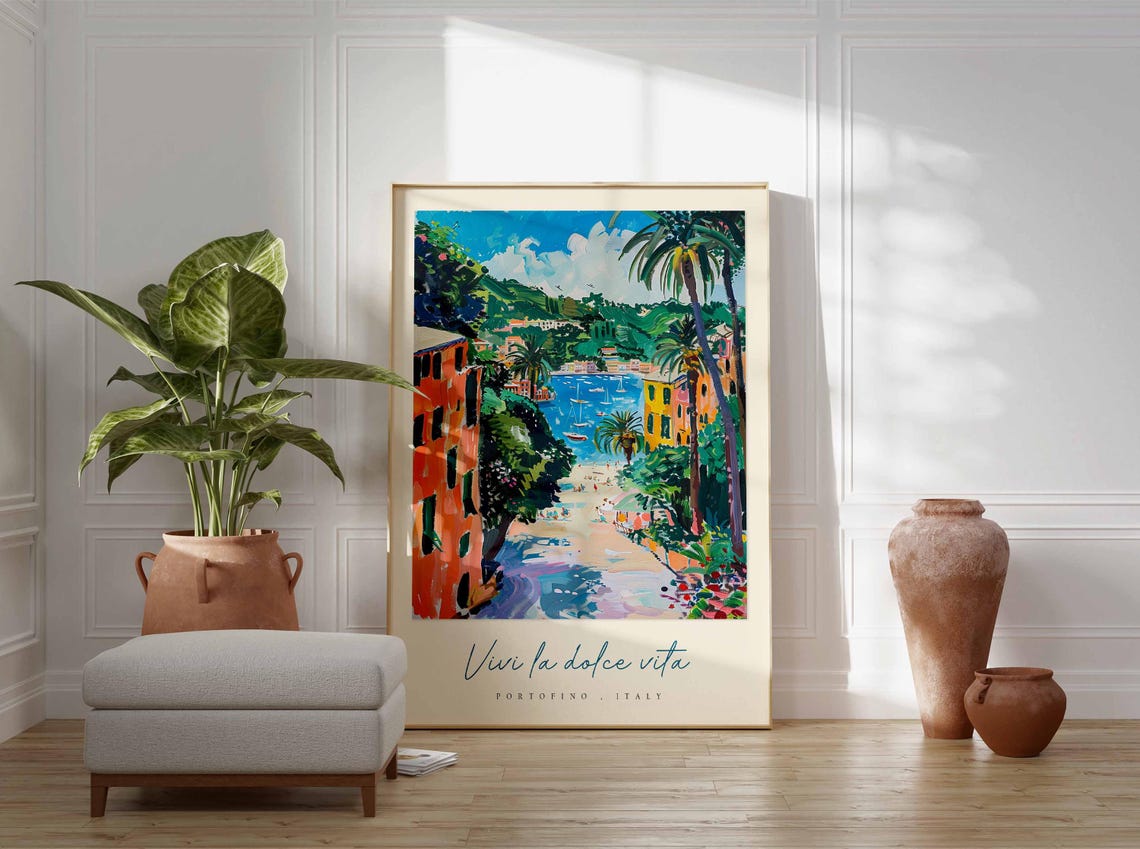 Portofino Poster Italian Travel Print Portofino Travel Art Portofino Wall Art Italy Art Italy Travel Decor Italian Travel Gift - Image 3