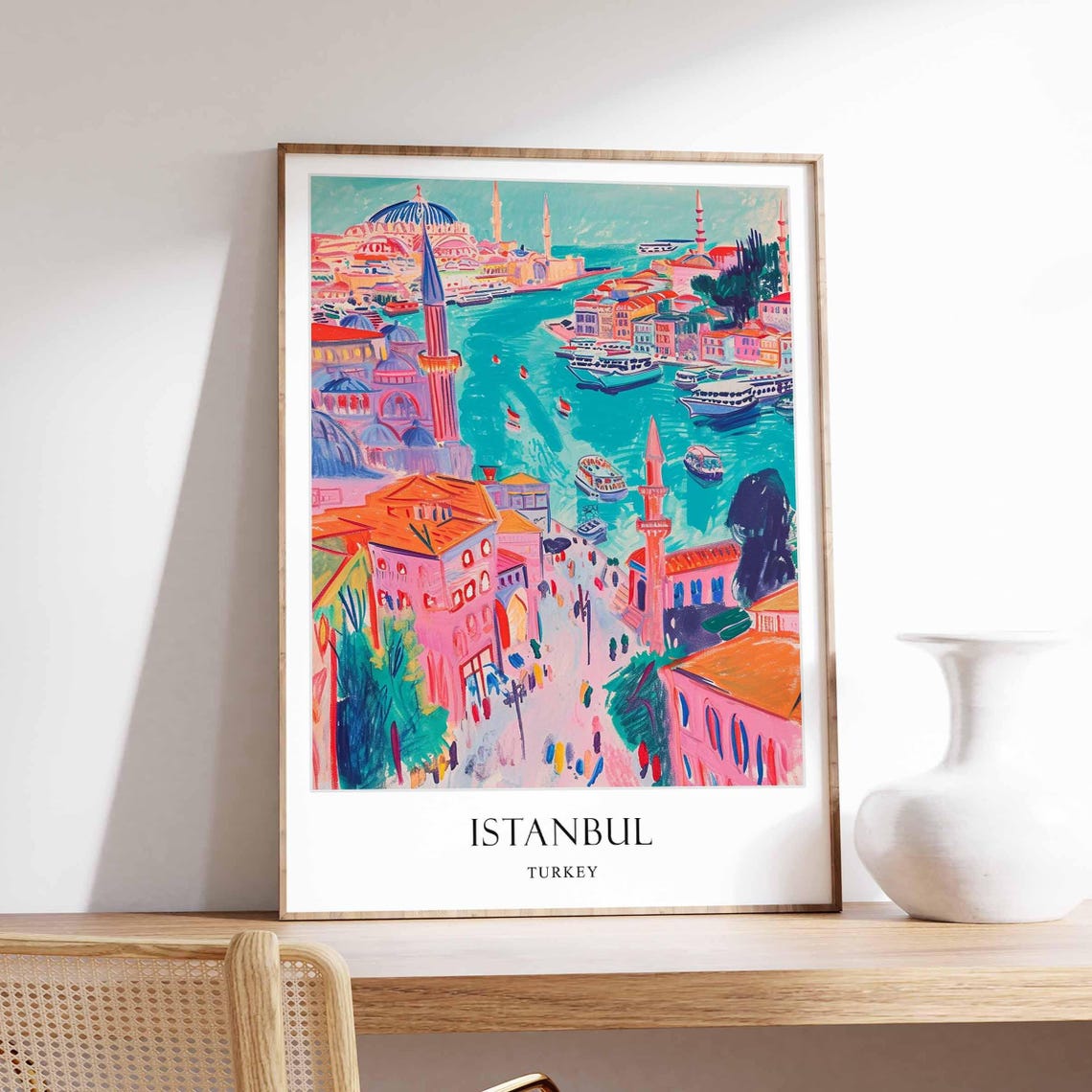 Istanbul Skyline Poster Cityscape Wall Art Turkey Print