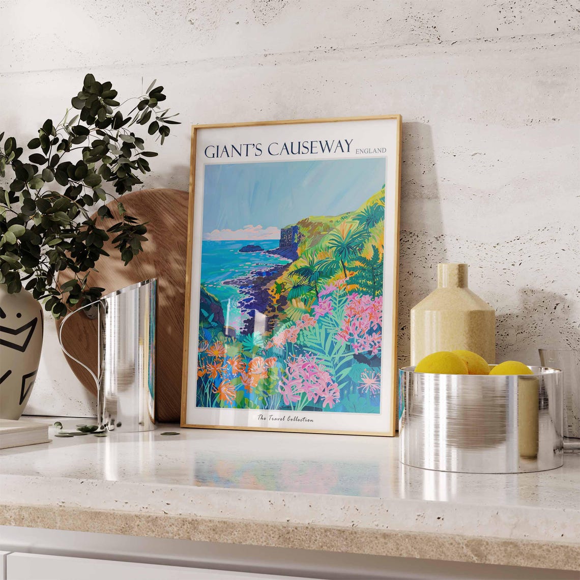 Giants Causeway Poster England Travel Print Giants Causeway Travel Art Giants Causeway Wall Art England Travel Giants Causeway Art - Image 3