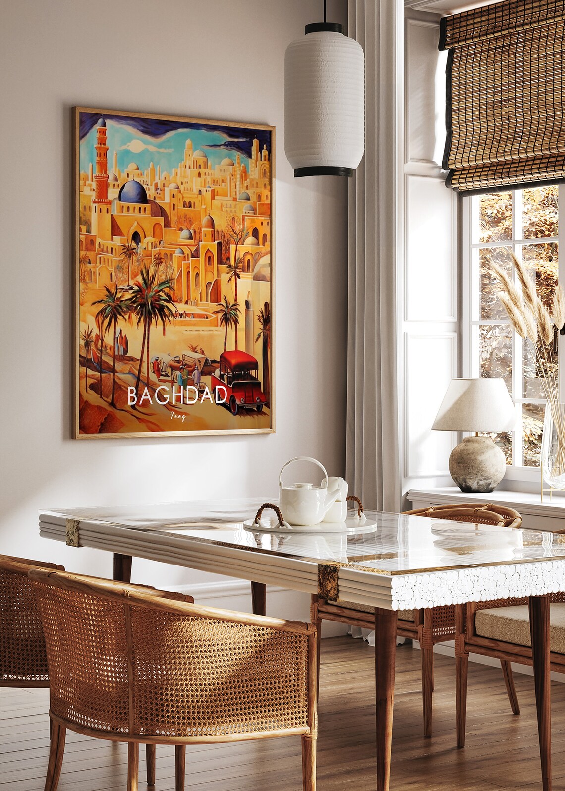 Baghdad Iraq Golden Old City Domes Minarets Vintage Poster Art - Image 3