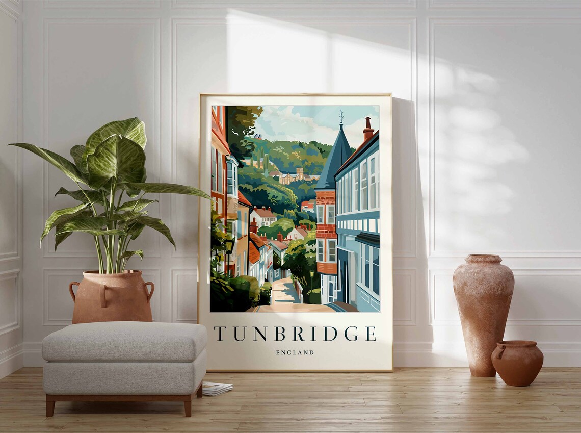 Tunbridge Poster Tunbridge Travel Print England Wall Art British Decor Tropical Decor Botanical Print Tunbridge Gift - Image 3