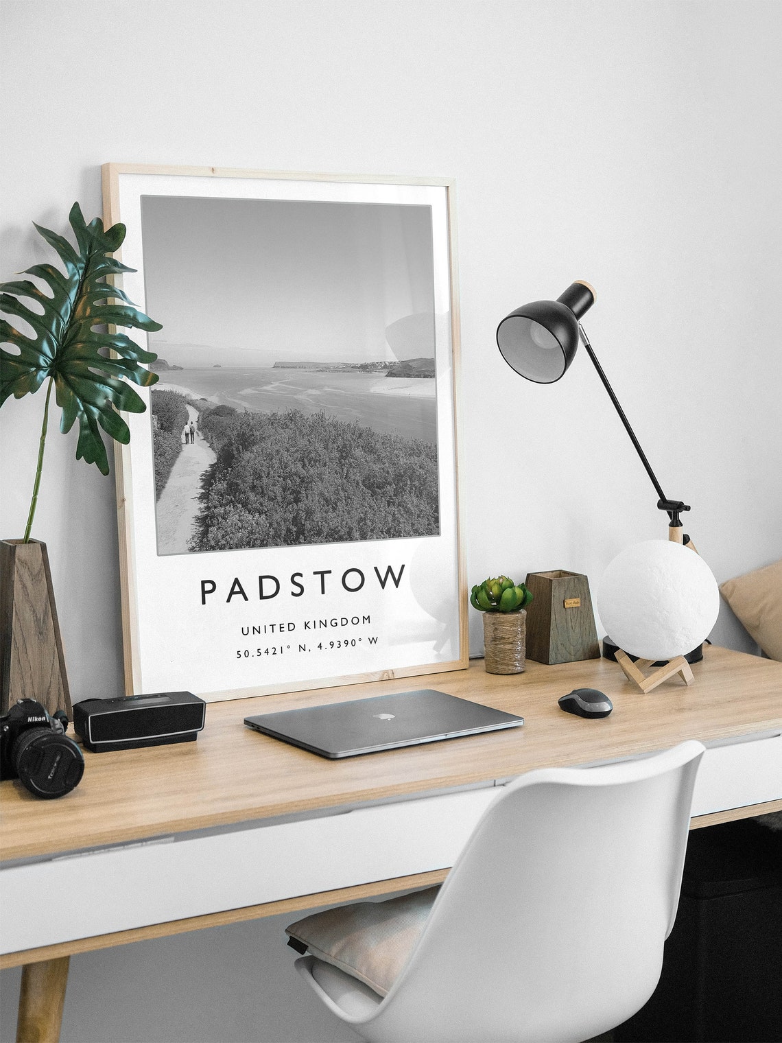 Padstow United Kingdom Coastal Path Bay Black White Photo Poster - Image 3