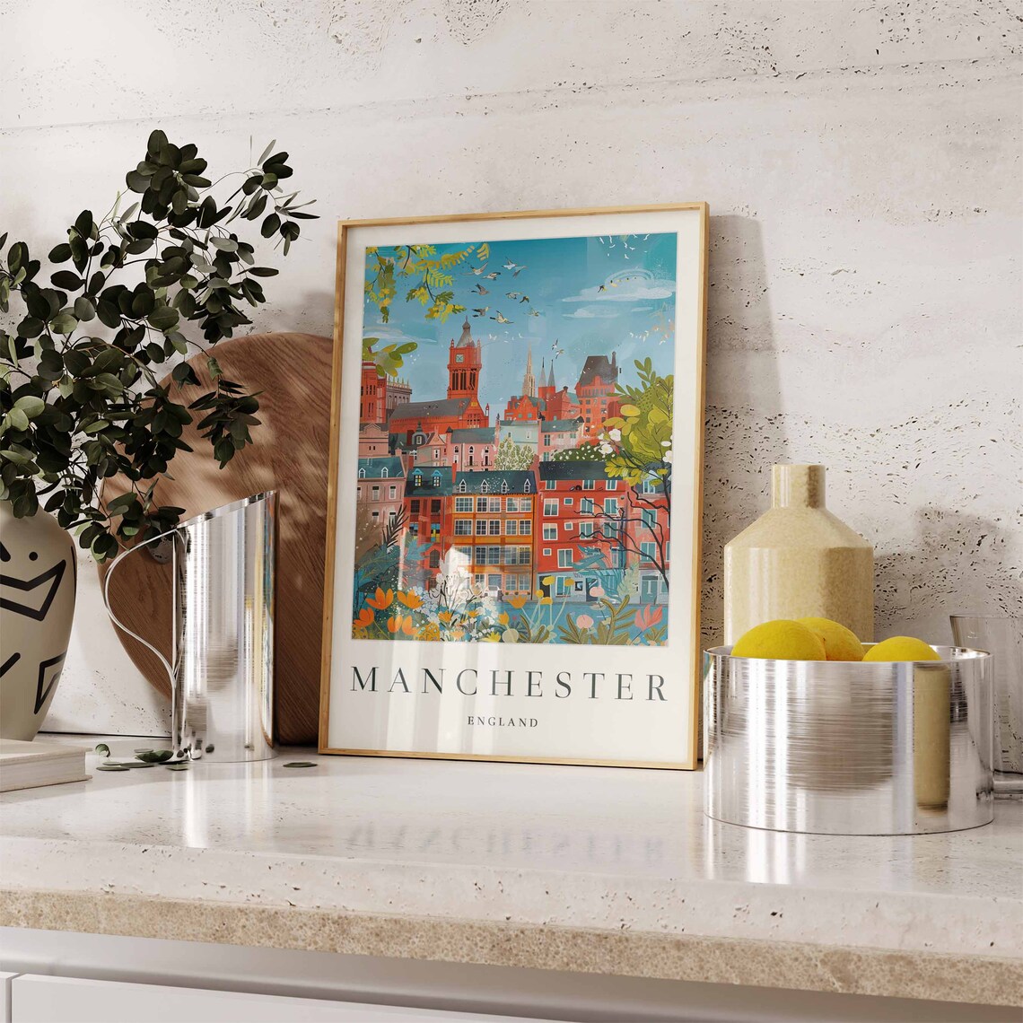Manchester Travel Poster, British City Print - Image 3