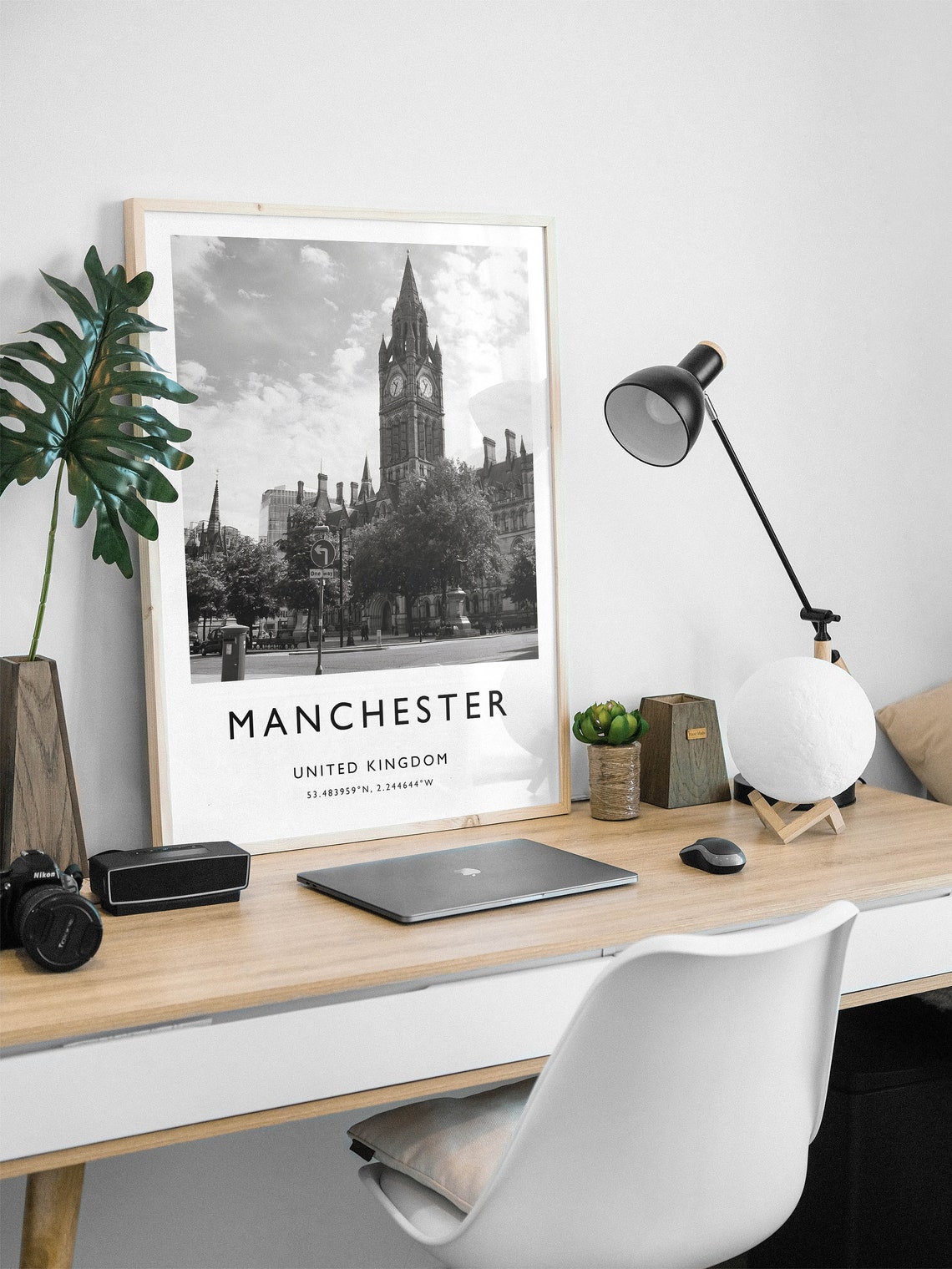 Manchester Travel Print Manchester Travel Poster England Travel Print Travel Art Travel Decor Black And White Print Photographic Art - Image 2
